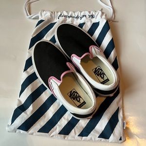 Vans Custom Slip on Pink and Black Unisex